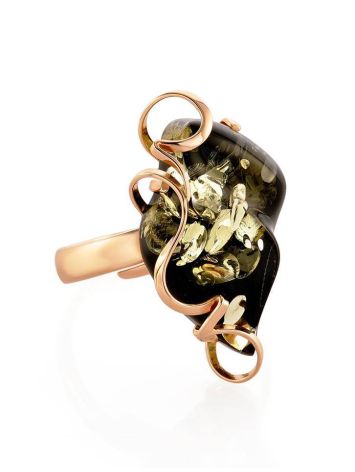 One Size Amber Ring In Gold The Rialto, Ring Size: Adjustable, image 