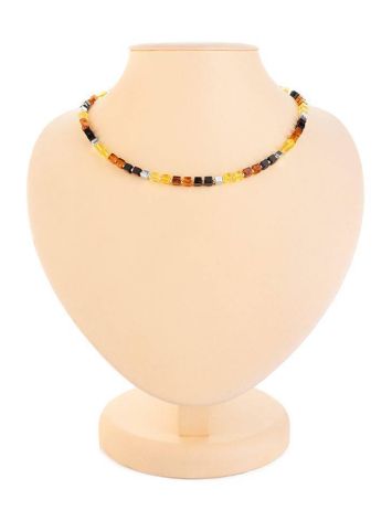 Stylish Multicolor Amber Square Beaded Necklace The Sugar, image 
