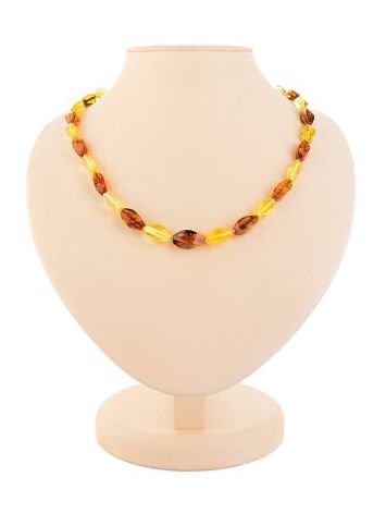 Multicolor Twisted Cut Amber Necklace, image 
