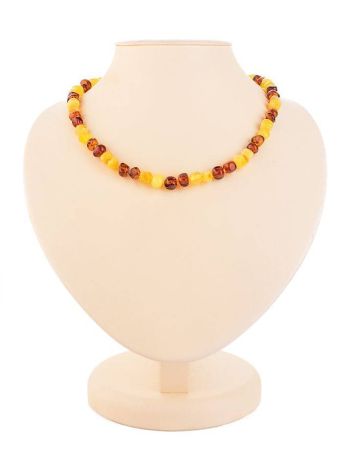 Two-Toned Amber Beaded Necklace, image 