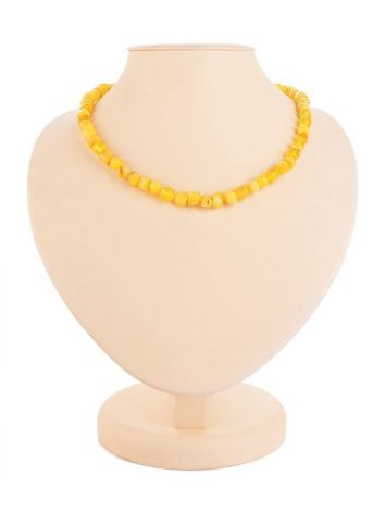 Bright Honey Amber Beaded Necklace, image 