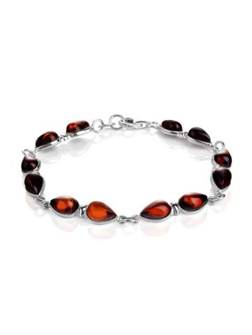 Cherry Amber Link Bracelet In Sterling Silver The Symphony, image 