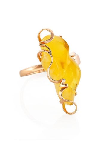 Adjustable Golden Ring With Butterscotch Amber Stone The Rialto, Ring Size: Adjustable, image 