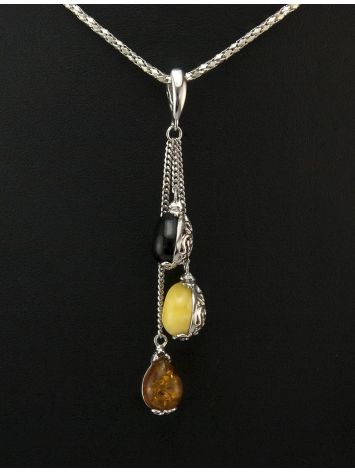 Dangle Amber Pendant In Sterling Silver The Casablanca, image , picture 4
