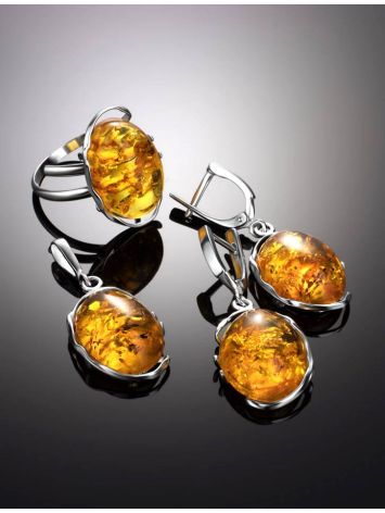 Oval Amber Pendant In Sterling Silver The Vivaldi, image , picture 5