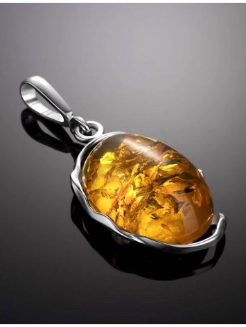 Oval Amber Pendant In Sterling Silver The Vivaldi, image , picture 2