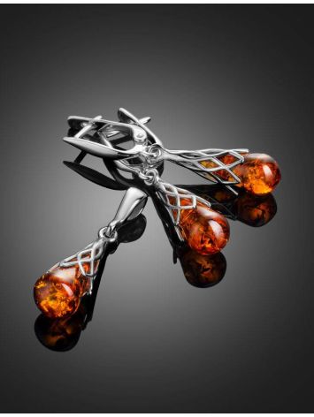 Cognac Amber Pendant In Sterling Silver The Roxanne, image , picture 4