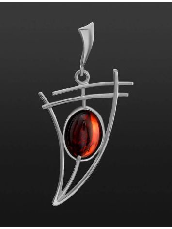 Cherry Amber Silver Pendant The Sail, image , picture 2