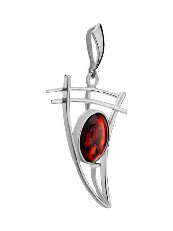 Cherry Amber Silver Pendant The Sail, image , picture 3