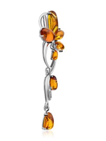 Lovely Floral Amber Pendant In Silver The Verbena, image , picture 4