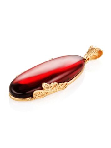 Refined Gold-Plated Pendant With Bright Amber The Cascade, image , picture 3