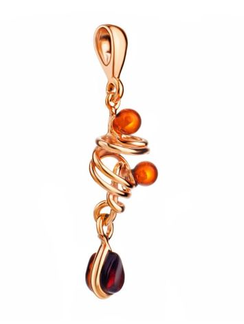 Twisted Gold Plated Amber Pendant The Siesta, image , picture 4