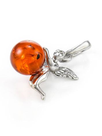 Sterling Silver Pendant With Cognac Amber The Angel, image , picture 4