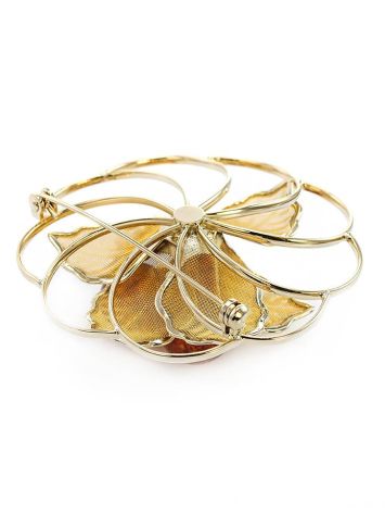 Gold-Plated Brooch With Cognac Amber The Beoluna, image , picture 4