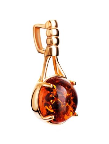 Classy Cognac Amber Pendant In Gold Plated Silver The Shanghai, image , picture 4