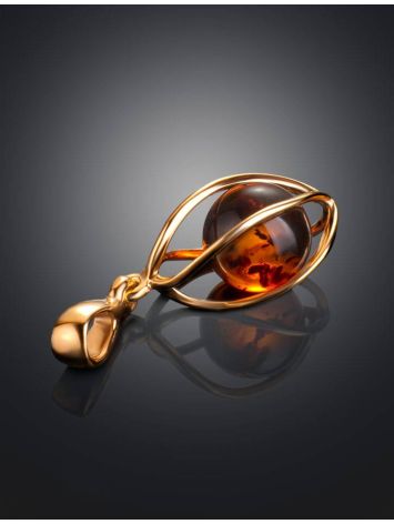 Gold-Plated Pendant With Cognac Amber The Algeria, image , picture 2