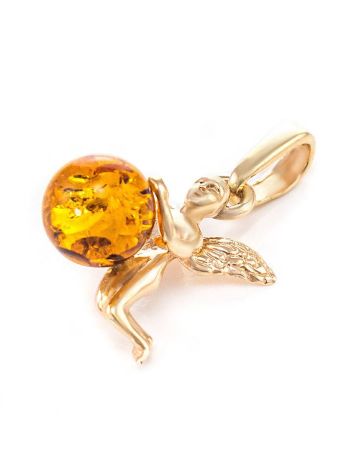 Gold-Plated Pendant With Cognac Amber The Angel, image , picture 3