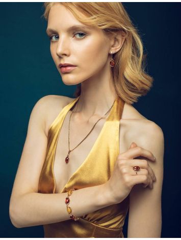 Link Amber Bracelet In Gold Plated Silver The Vivaldi, image , picture 4