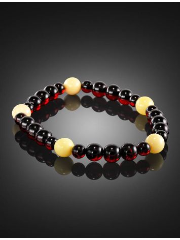Two Toned Amber Ball Beaded Bracelet The Prague, image , picture 2