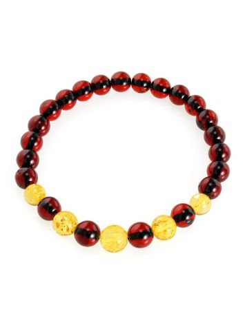 Multicolor Amber Ball Beaded Stretch Bracelet The Prague, image , picture 4