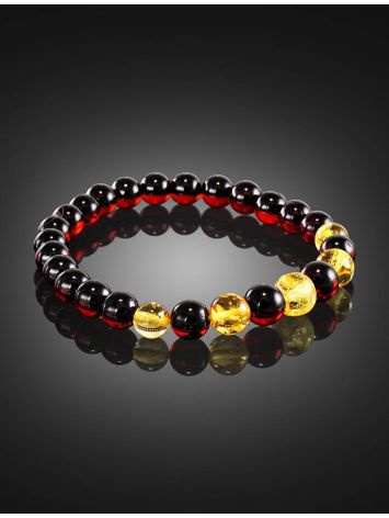 Multicolor Amber Ball Beaded Stretch Bracelet The Prague, image , picture 2