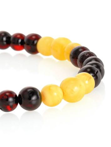 Two Toned Amber Ball Beaded Bracelet The Prague, image , picture 3