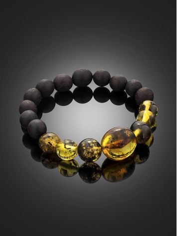 Safari Style Ebony Wood Amber Bracelet The Cuba, Length: 16, image , picture 2