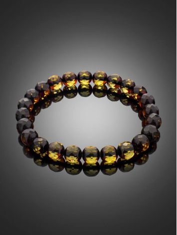 Green Amber Beaded Bracelet, Length: 15, image , picture 2