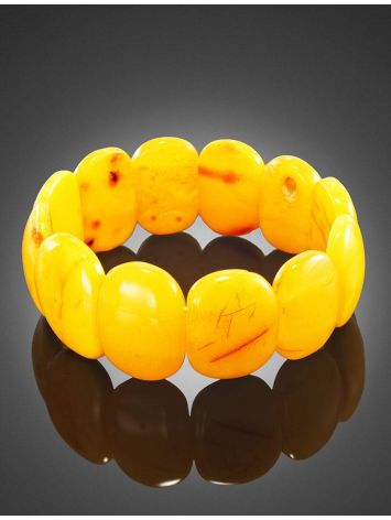Vintage Style Honey Amber Stretch Bracelet, image , picture 2
