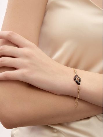 Chic Gilded Silver Amber Bracelet The Sunrise, Length: 15, image , picture 4