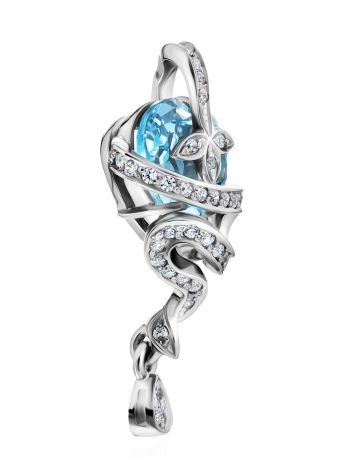 Curvaceous Snake Motif Silver Topaz Pendant, image , picture 3