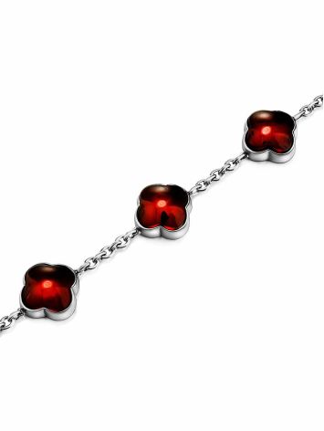 Stylish Silver Amber Chain Bracelet The Monaco, Length: 17, image , picture 3