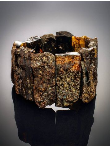 Bold Raw Amber Stretch Bracelet The Volcano, image , picture 2