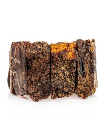 Bold Raw Amber Stretch Bracelet The Volcano, image , picture 3