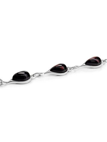 Silver Link Bracelet With Cherry Amber The Fiori, image , picture 3