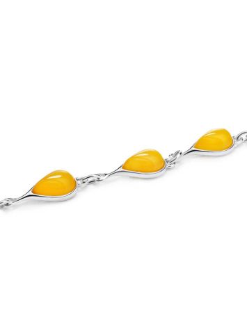 Silver Link Bracelet With Honey Amber Stones The Fiori, image , picture 3