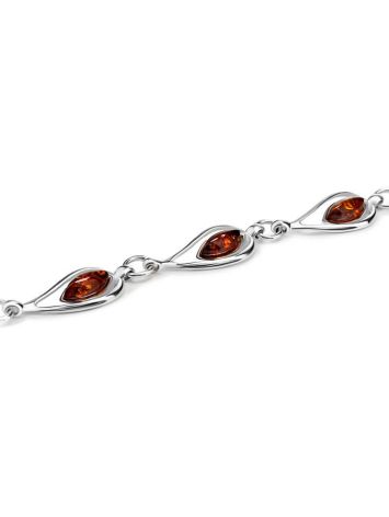 Filigree Silver Bracelet With Natural Amber The Fiori, image , picture 3