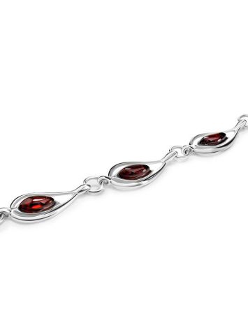 Cherry Amber Silver Bracelet The Fiori, image , picture 4