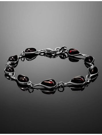 Silver Link Bracelet With Cherry Amber The Fiori, image , picture 2