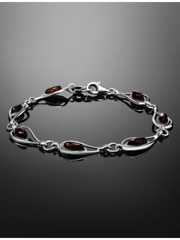 Cherry Amber Silver Bracelet The Fiori, image , picture 2