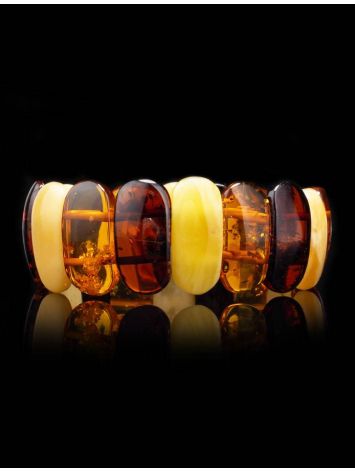 Multicolor Amber Flat Beaded Bracelet, image , picture 2