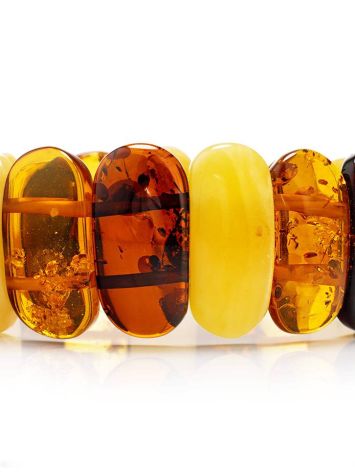 Multicolor Amber Flat Beaded Bracelet, image , picture 3