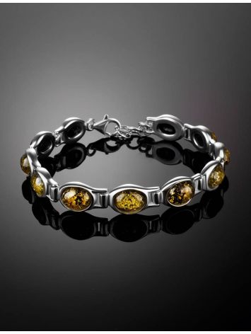 Green Amber Bracelet In Sterling Silver The Soprano, image , picture 2