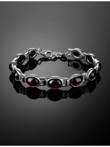 Cherry Amber Bracelet In Sterling Silver The Soprano, image , picture 2