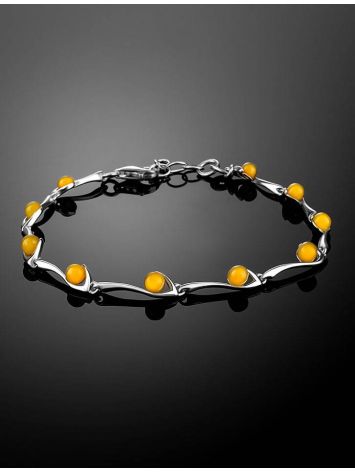Cute Link Amber Bracelet In Sterling Silver The Leia, image , picture 2
