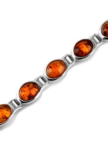 Cognac Amber Bracelet In Sterling Silver The Soprano, image , picture 3