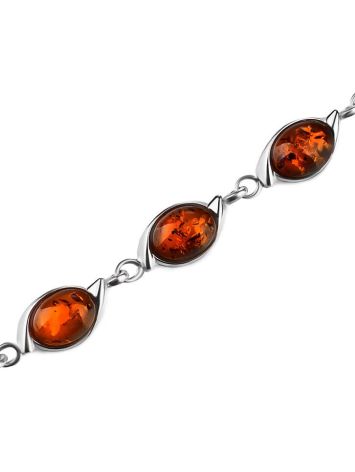 Classic Silver Amber Link Bracelet, image , picture 3
