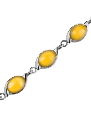 Honey Amber Silver Link Bracelet, image , picture 3