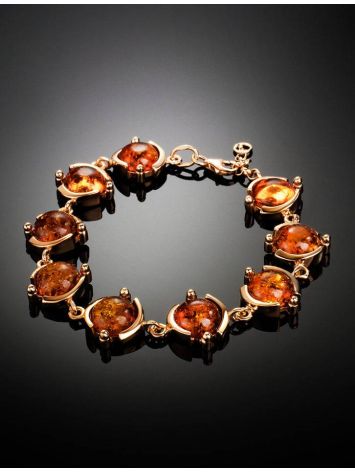 Link Amber Bracelet In Gold Plated Silver The Sphere, image , picture 2