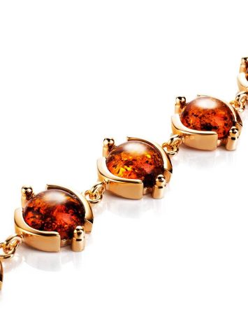 Link Amber Bracelet In Gold Plated Silver The Sphere, image , picture 4